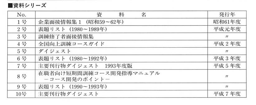 資料シリーズ